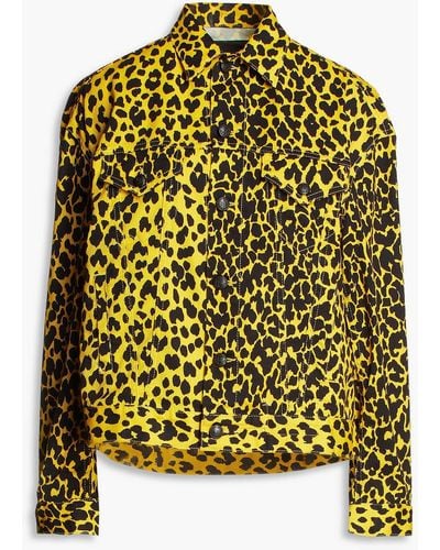 Yellow leopard print denim deals jacket