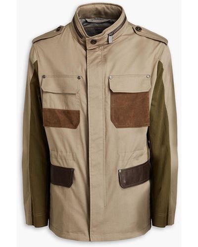 Canali Field jacket aus baumwoll-gabardine - Braun