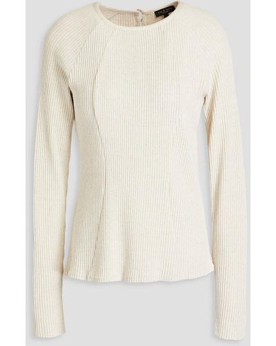 Rag & Bone Mélange Ribbed-knit Top - Natural