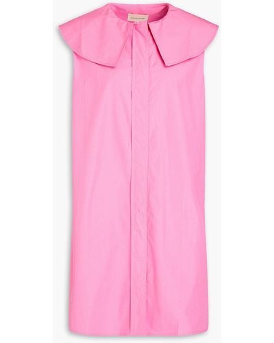 Loulou Studio Samet hemdkleid in minilänge aus baumwollpopeline - Pink