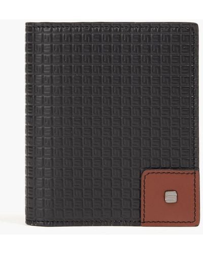 Serapian Embossed Leather Wallet - Black