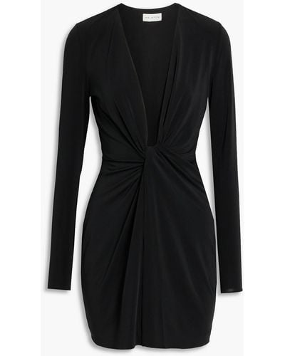 Halston Jaycee Knotted Jersey Mini Dress - Black
