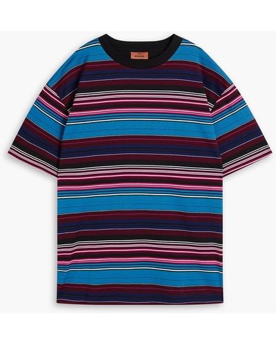 Missoni Striped Cotton-jersey T-shirt - Blue