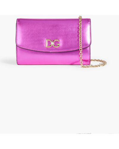 Dolce & Gabbana Metallic Leather Clutch - Pink