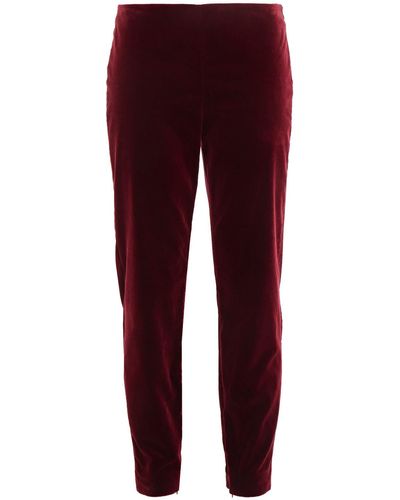 RED Valentino Cotton-blend Velvet Slim-leg Pants - Red