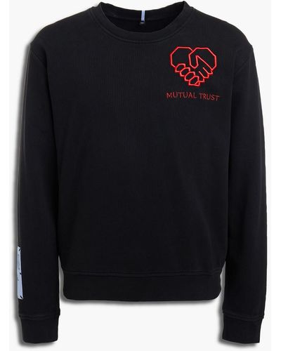 McQ Embroidered French Cotton-terry Sweatshirt - Blue