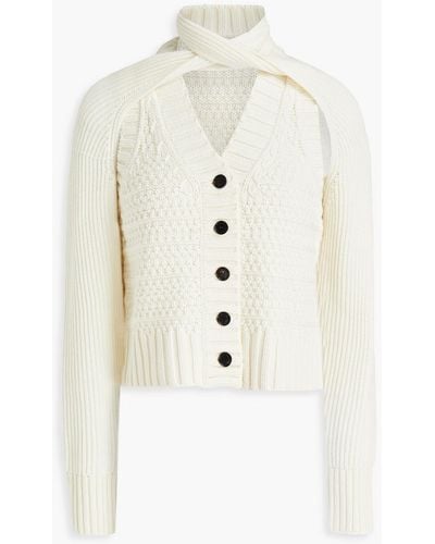 Wynn Hamlyn Convertible Cable-knit Wool-blend Cardigan - White