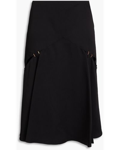 Versace Cutout Embellished Satin-crepe Skirt - Black