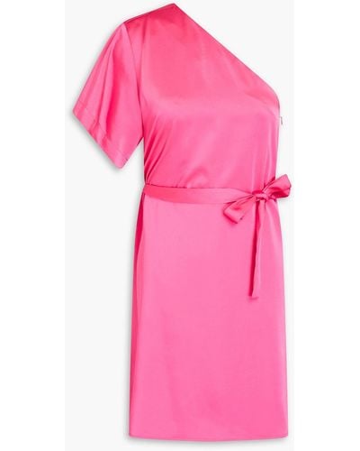 Claudie Pierlot One-shoulder Cutout Satin Mini Dress - Pink