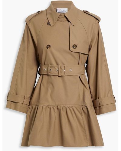 RED Valentino Gathered Canvas Trench Coat - Natural