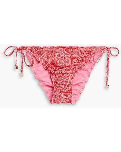 Heidi Klein Reversible Paisley-print Low-rise Bikini Briefs - Pink