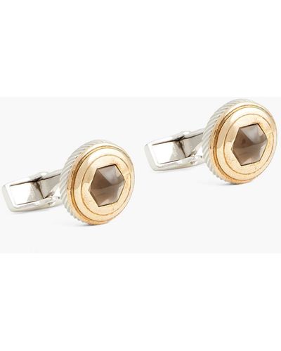 Dunhill Gold And Silver-tone Stone Cufflinks - White