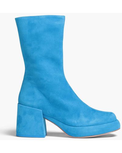 Miista Susaye Suede Platform Ankle Boots - Blue