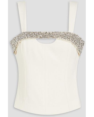 Jonathan Simkhai Angelita Crystal-embellished Crepe Top - Natural