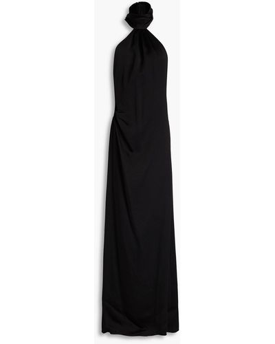 Jonathan Simkhai Vittoria Draped Satin-crepe Gown - Black