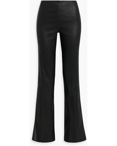 Envelope Lenny Leather Flared Trousers - Black