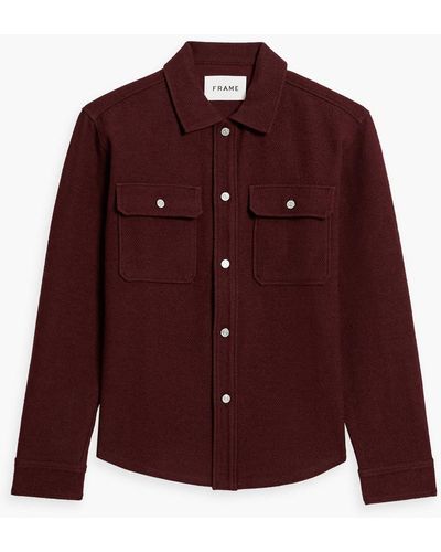 FRAME Cotton And Wool-blend Drill Overshirt - Red