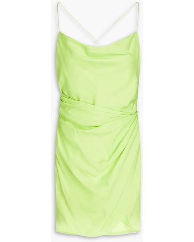 GAUGE81 Shiroi Draped Silk-cady Mini Dress - Green