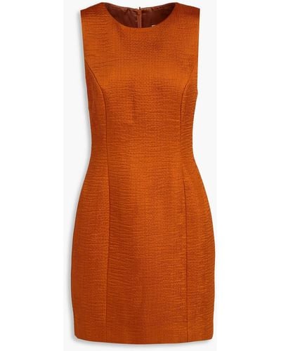TOVE Ribbed Satin Mini Dress - Orange