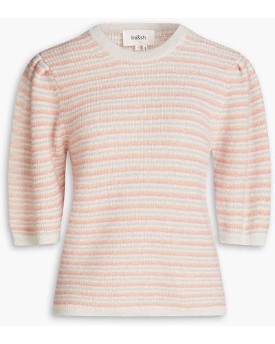 Ba&sh Sima Striped Cotton-blend Sweater - Pink