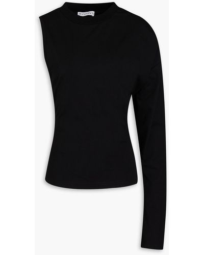 JW Anderson One-sleeve Stretch-jersey Top - Black