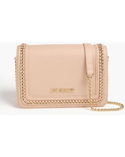 Love Moschino Chain-embellished faux leather shoulder bag - Natur