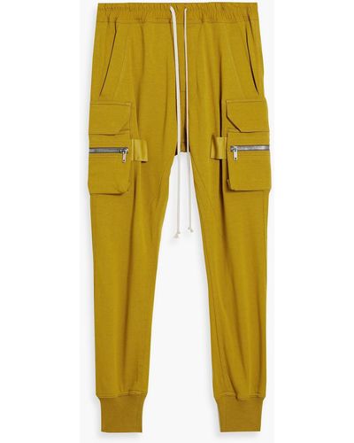 Rick Owens Mastodon Cotton Drawstring Cargo Pants - Yellow