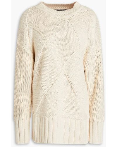 JOSEPH Argyle Cotton Sweater - Natural