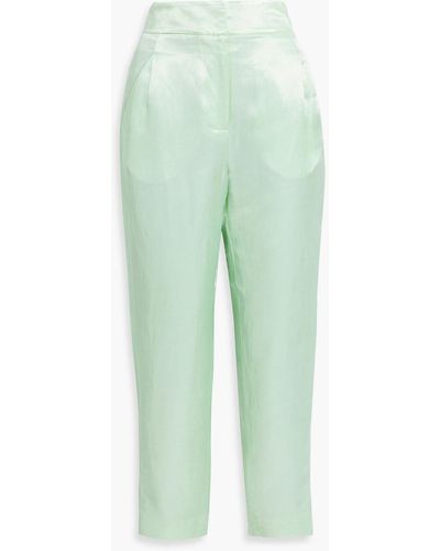 Envelope Bianca Satin-twill Tapered Trousers - Green