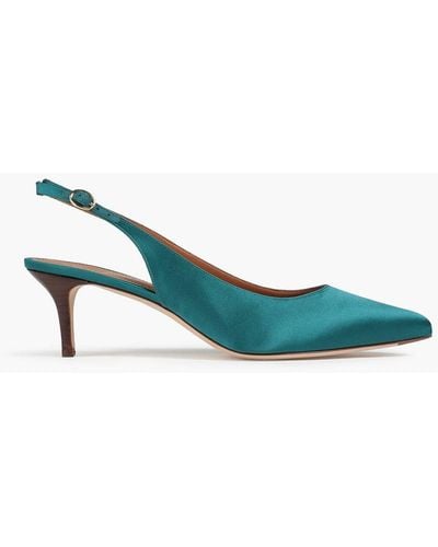 Vanessa Bruno Satin Slingback Court Shoes - Green