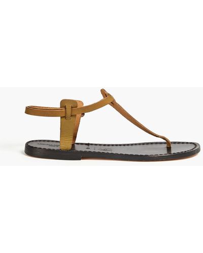 Officine Generale Clarie Leather Sandals - Green