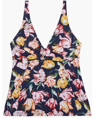 Jets by Jessika Allen Galleria Crossover Floral-print Bikini Top - Blue