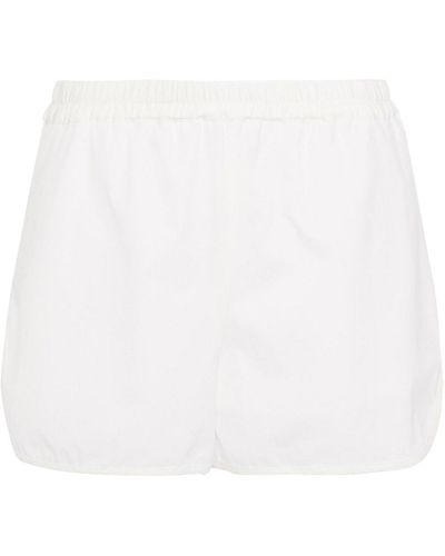 American Vintage Act City Flocked Stretch-jersey Shorts - White
