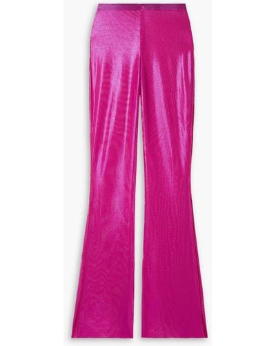 Oséree Schlaghose aus stretch-tüll mit metallic-effekt - Pink