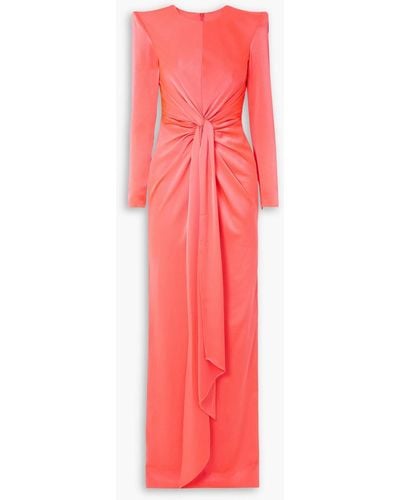 Alex Perry Graves Tie-front Satin-crepe Gown - Red
