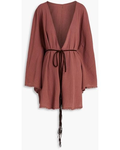 Caravana Macanche playsuit aus baumwollgaze mit gürtel - Rot