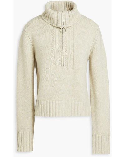 JOSEPH Wool And Cashmere-blend Half-zip Sweater - White