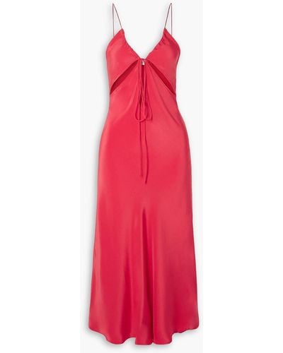 Christopher Esber Triquetra Cutout Silk-satin Midi Dress - Red