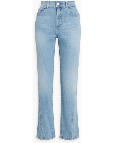 DL1961 Patti Faded High-rise Straight-leg Jeans - Blue