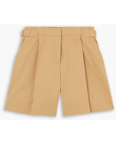 See By Chloé Pleated Cotton-gabardine Shorts - Natural