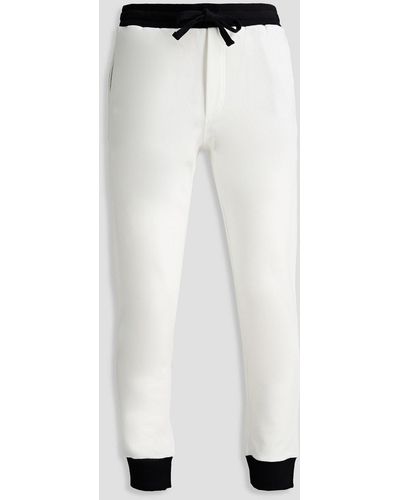 Dolce & Gabbana Zweifarbige jogginghose aus baumwollfrottee - Weiß