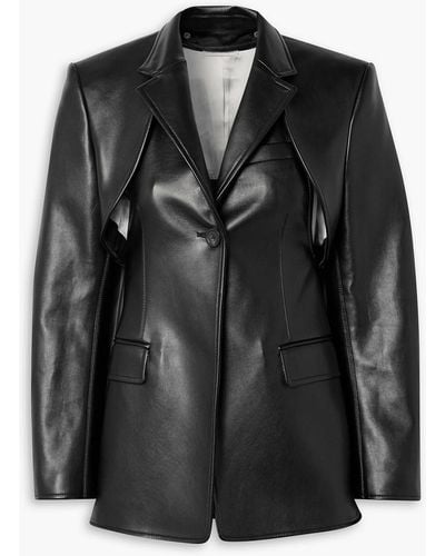 Peter Do Cutout Faux Leather Blazer - Black