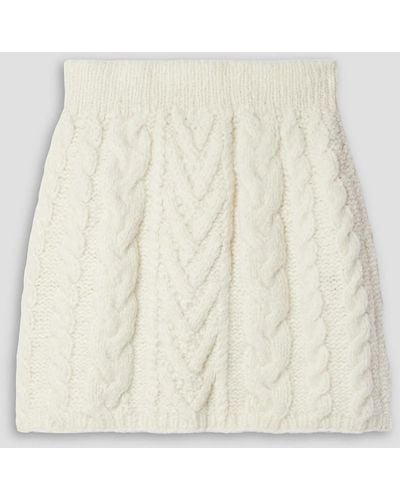 Lingua Franca Rebel Cable-knit Mini Skirt - White