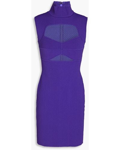 Hervé Léger Cutout Bandage Mini Dress - Purple