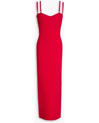 Hervé Léger Ribbed-knit Maxi Dress - Red