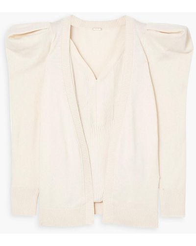 Johanna Ortiz Pima Cotton And Alpaca-blend Bodysuit And Cardigan Set - White