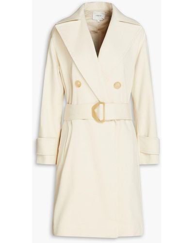 Vince Double-breasted Textured Cotton-blend Coat - Natural