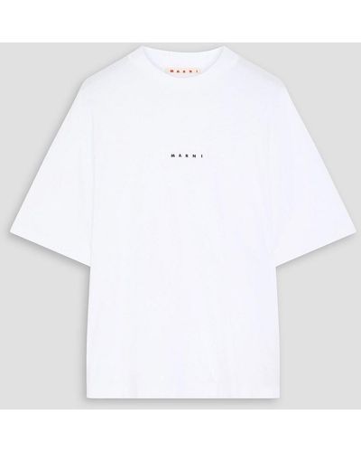 Marni Printed Cotton-jersey T-shirt - White