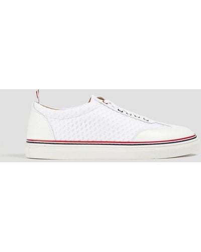 Thom Browne Mesh And Leather Trainers - White