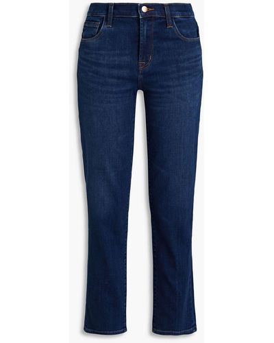 J Brand Faded High-rise Straight-leg Jeans - Blue